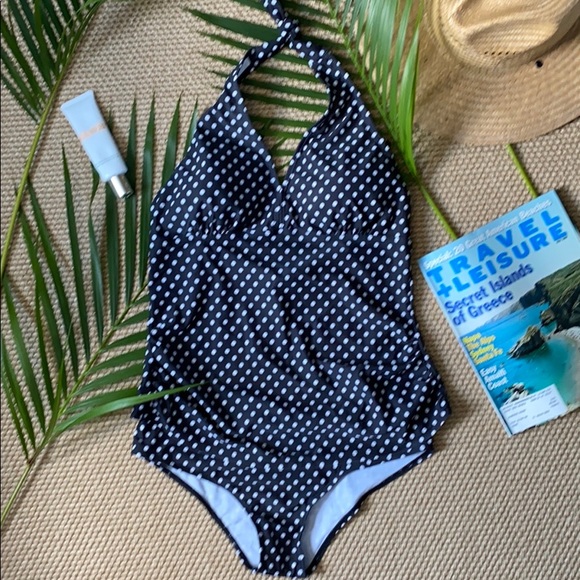 NWOT- Black & White Polkadot Tankini - Picture 1 of 7
